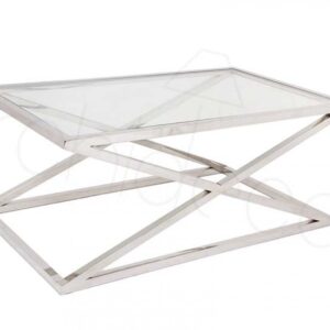 “X” CROSSED METAL LEGS COFFEE TABLE - Image 3